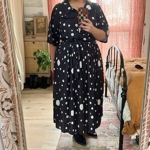 ASOS Black/White Polka Dot Dress, Size: 22